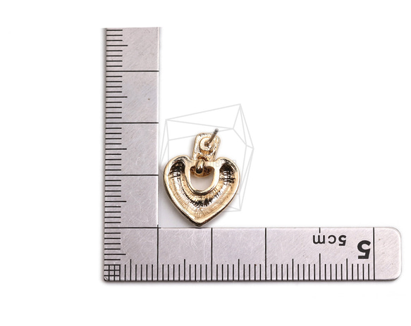 ERG-2288-G【2個入り】ハートピアス/Heart  Ear Post/ 14.2mm x 18mm 5枚目の画像