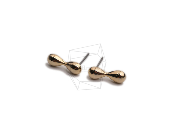 ERG-2290-G【2個入り】ピーナッツピアス,Peanut Post Earring/5mm X 14.8mm 2枚目の画像