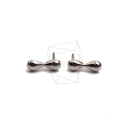 ERG-2290-R【2個入り】ピーナッツピアス,Peanut Post Earring/5mm X 14.8mm 1枚目の画像