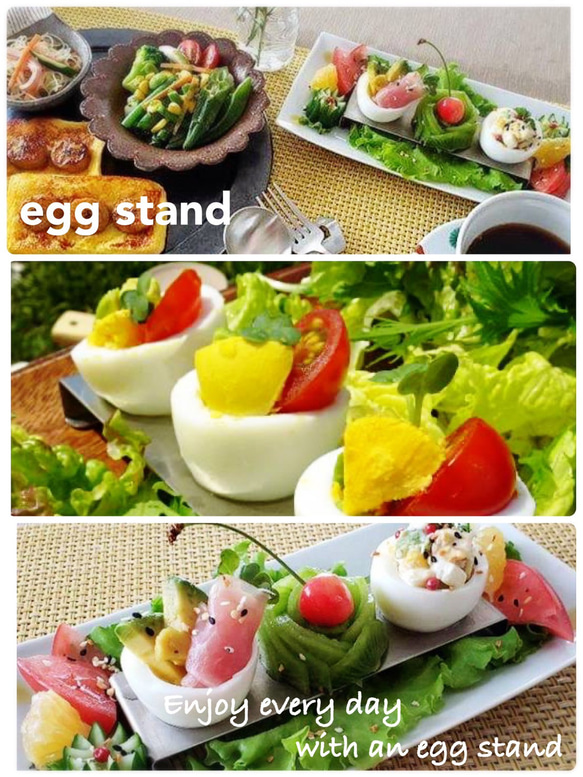 エッグスタンド　ステンレス製　（2個用）　～egg holder【for２】～ 1枚目の画像