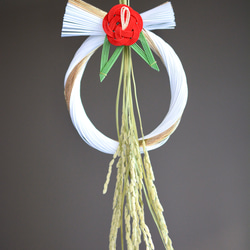 お正月飾り（輪飾り、梅結び・竹・稲穂） 2枚目の画像