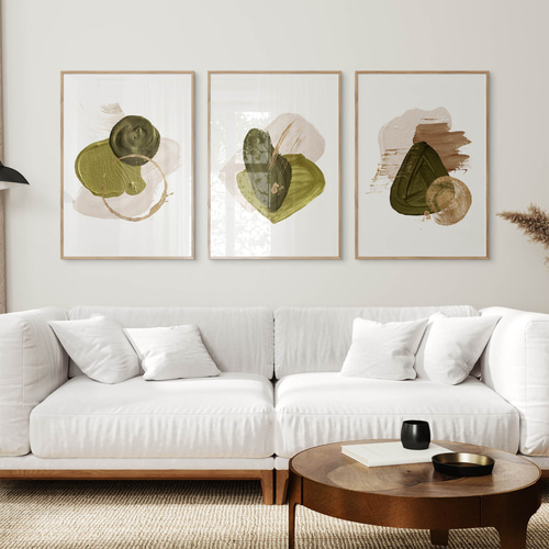 アートポスター 抽象画 ジャパンディ グリーン ベージュ 北欧風 モダン