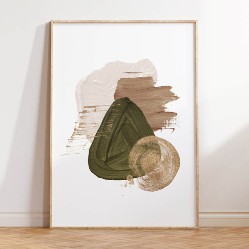 アートポスター 抽象画 ジャパンディ グリーン ベージュ 北欧風 モダン