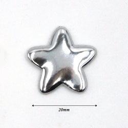 クッションパーツ （Mirror star / Silver ）20mm 10個セット 4枚目の画像