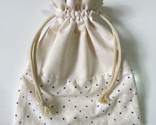 水玉切り替えフリル巾着 巾着袋 choa. 通販 15173162｜Creema