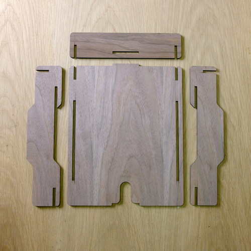 A4トレー／ウォールナット突板／書類整理ラック フリーボックス