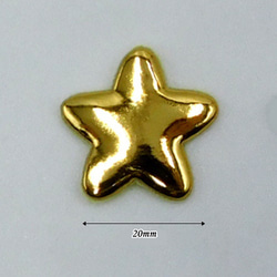 クッションパーツ （Mirror star / Gold ）20mm 10個セット 4枚目の画像