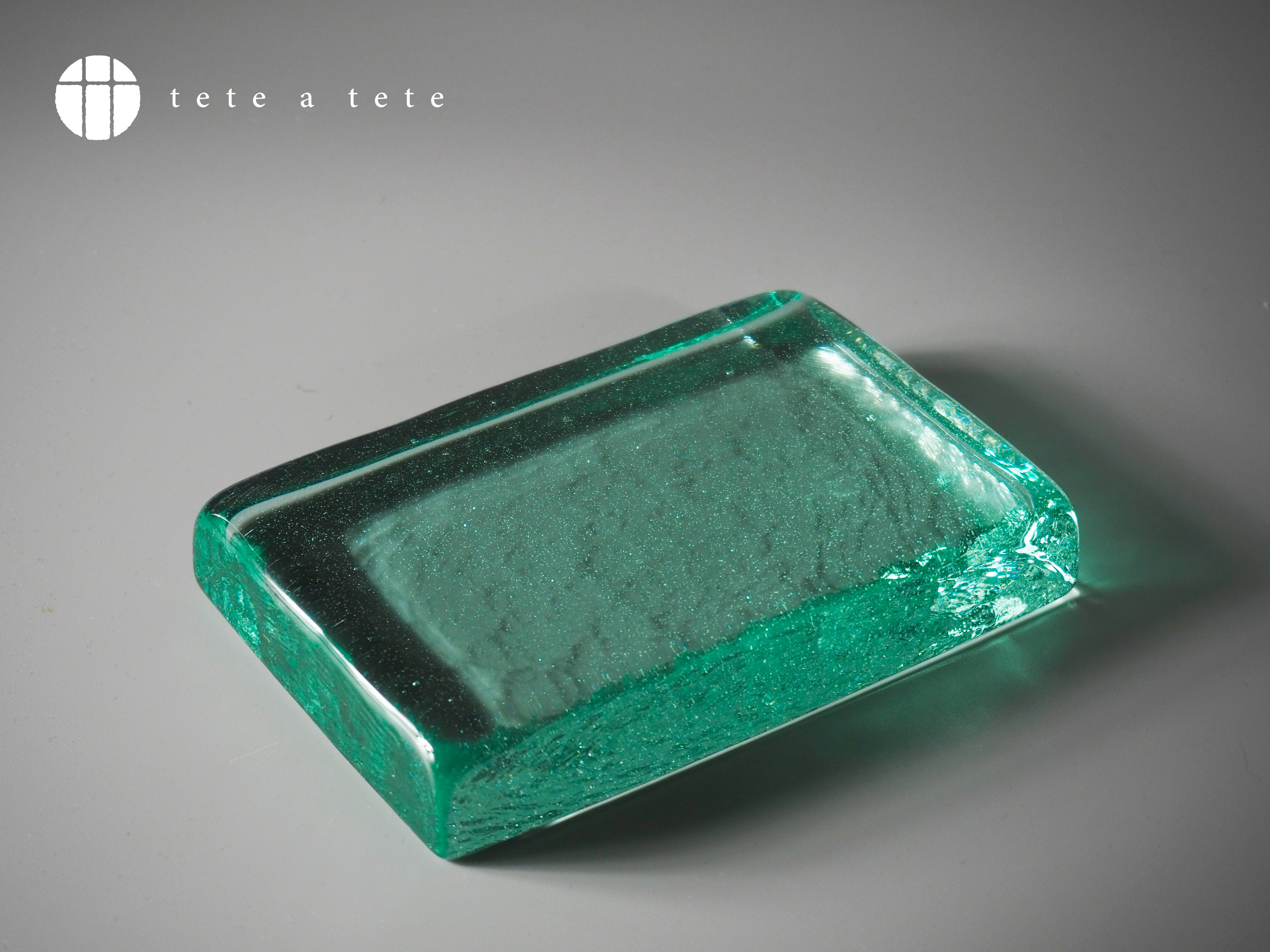 ガラストレイ・インテリア・オブジェ〈La Mer - ラ・メール〉square - M - sazanami
