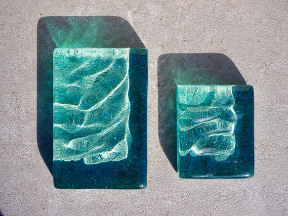 ガラストレイ・インテリア・オブジェ〈La Mer - ラ・メール〉square - M - sazanami 5枚目の画像