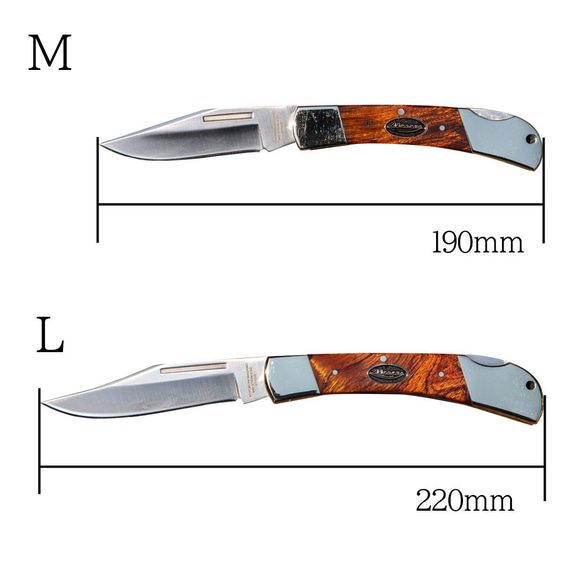 フォールディングナイフ「MASANO 006」(L)アイアンウッドハンドル バックロック(masano006-002) 3枚目の画像