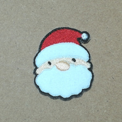 サンタクロースの顔刺繍ワッペン/クリスマス 冬/選べるサイズ 2枚目の画像