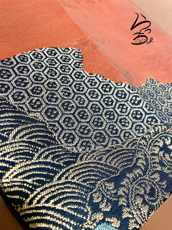 【kimono】帯リメイク 紺色古典柄 袱紗 4枚目の画像