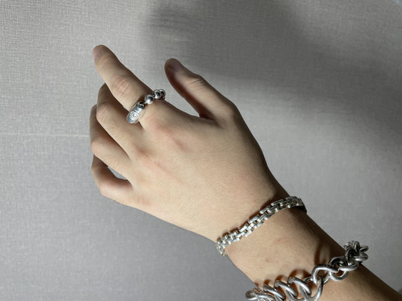 silver925 sun ball chain ring 4枚目の画像