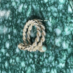 silver925 rodeo rope ring with strowberry mountain turquoise 5枚目の画像