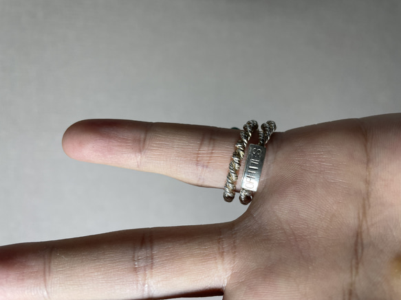 silver925 rodeo rope ring with strowberry mountain turquoise 11枚目の画像