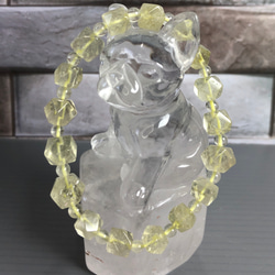 天然利比亞黃金隕石手串 八菱角切功 附台灣聯合檢證 - リビアングラス Libyan desert glass 第13張的照片