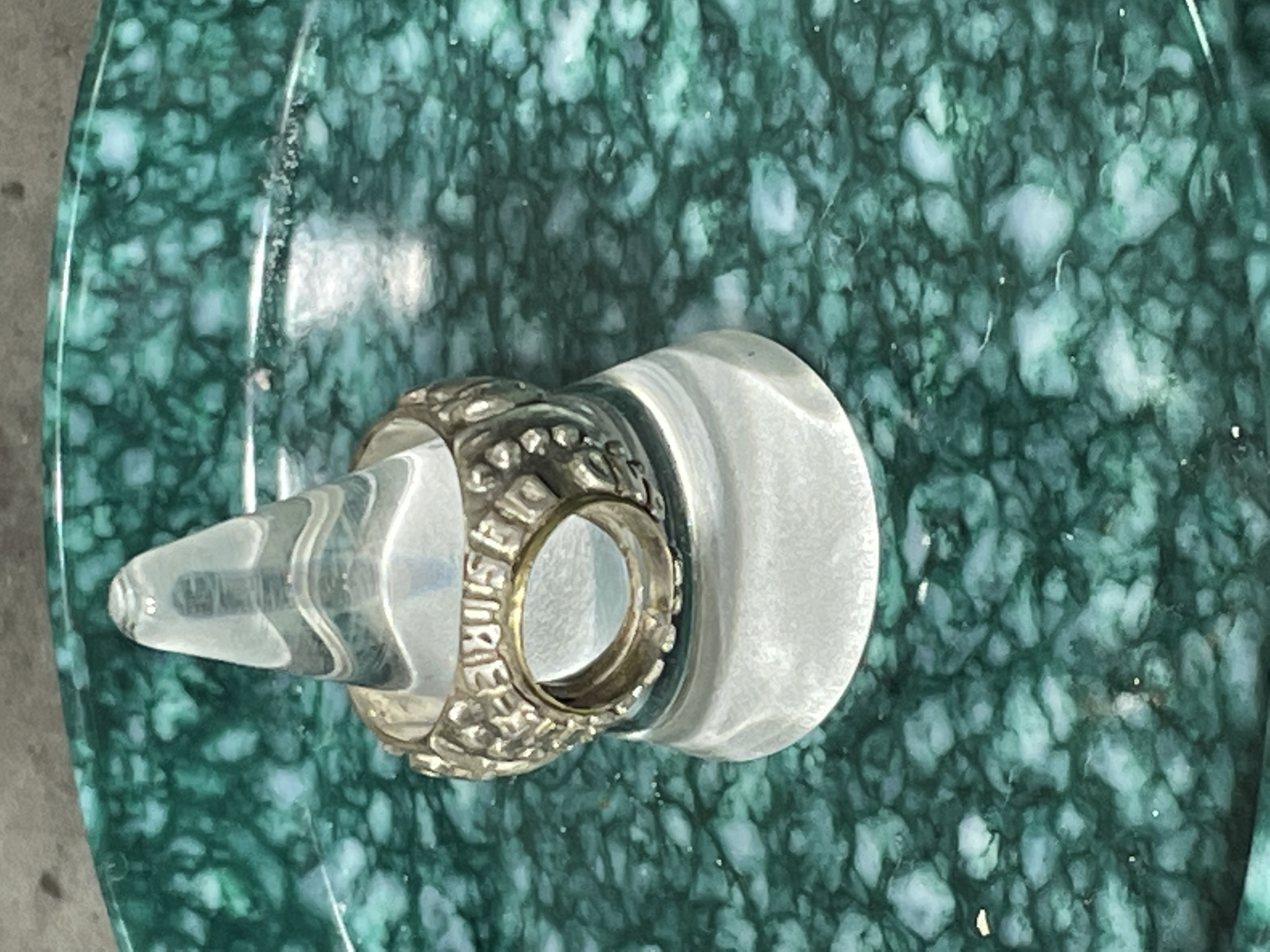 silver925/brass hole college ring