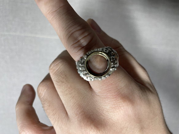 silver925/brass hole college ring 12枚目の画像