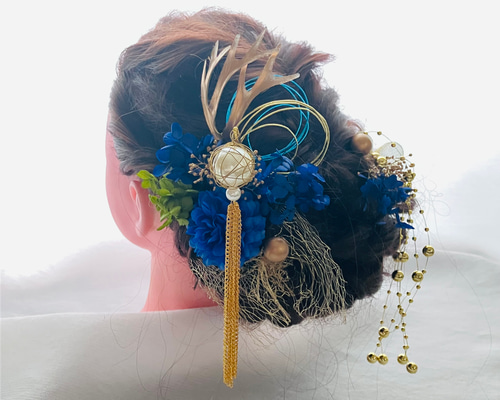 人気パールチェーンタッセル簪&プリザーブドフラワー紫陽花ブルー結婚式★★卒業式 a129491fcd6697d832f4344dc52500