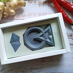 Digital Geometry Ceramic Series - 幾何箸置き(三角丸)+花びら箸置き 1枚目の画像