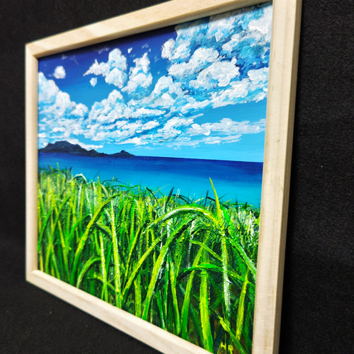 油絵 絵画【サトウキビ畑の空】 油絵】【サトウキビ畑の空】 #油絵 #手書き #アート #絵画販売