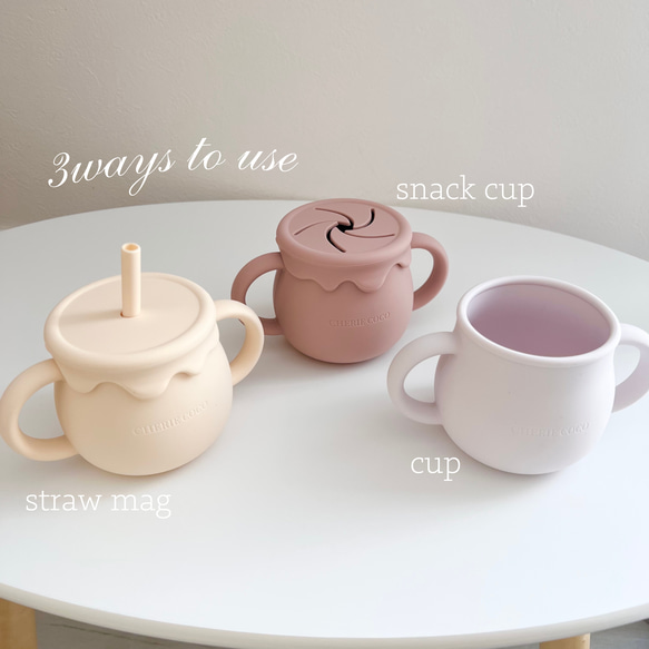 【在庫処分セール】Honey cup 3way シリコンドリンクカップ＆スナックカップ おやつケース 2枚目の画像