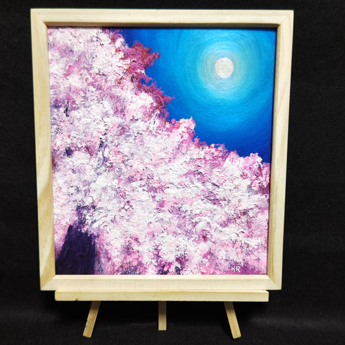 油絵 絵画 【満月の桜】 絵画 HR 通販 15174787|Creema(クリーマ) 油絵 絵画 【満月の桜】 絵画 HR 通販 15174787|Creema(クリーマ)