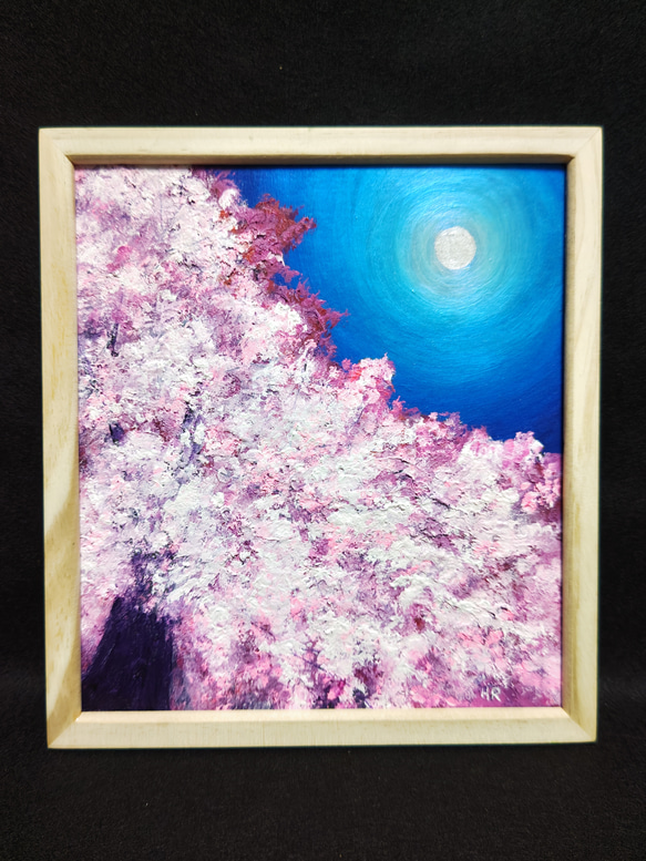 油絵　満月　桜 油絵 絵画 【満月の桜】 絵画 HR 通販 15174787｜Creema(クリーマ)
