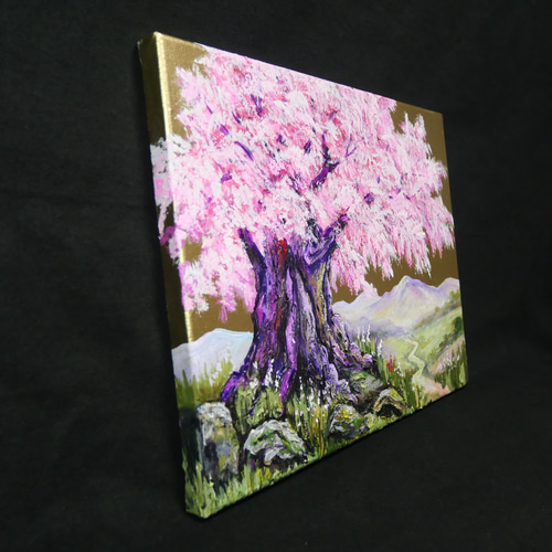 千年の桜」油彩画（F4号 ※サイズ）｜重厚な筆致で描く桜の原画 絵画