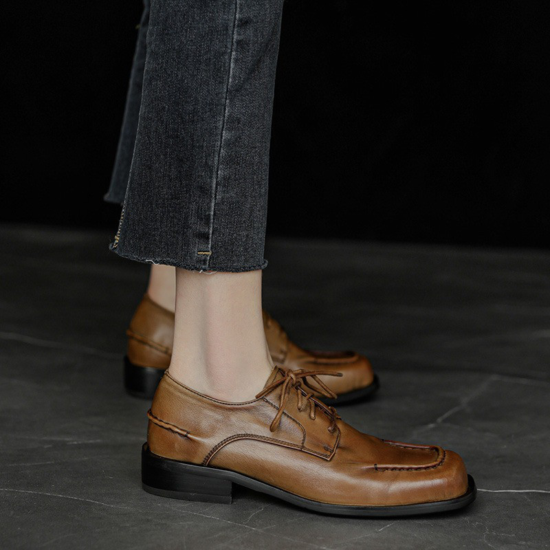 オックスフォードシューズ レディース 紐靴 レースアップ マニッシュシューズ おじ靴 イギリス風 通勤 新色新柄2023