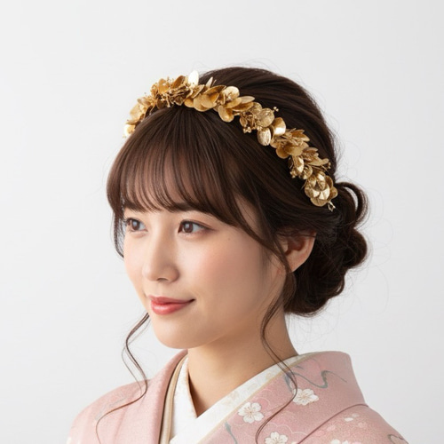 本物のリーフのカチューシャ 2way 卒業式 ウェディング 成人式 ヘッド