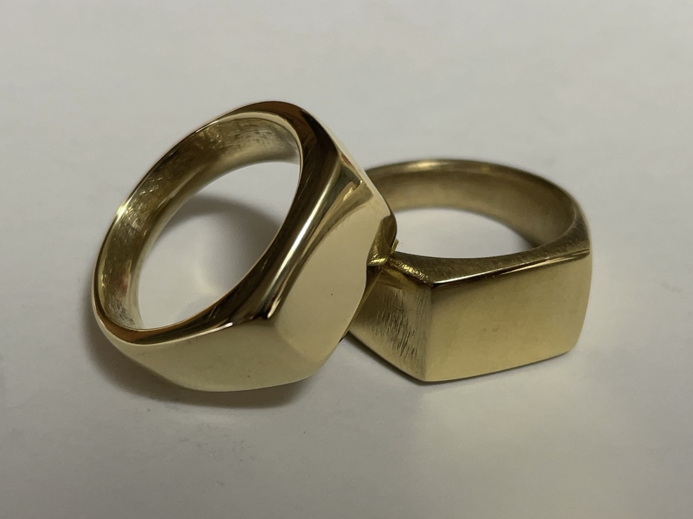 育てる真鍮　鍛造　シグネチャーリング　ペア