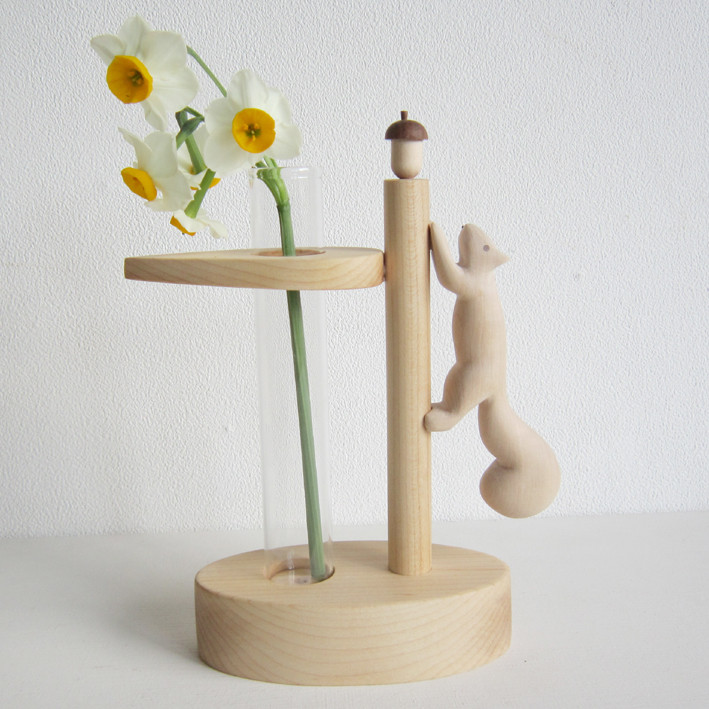 リス君の一輪挿し