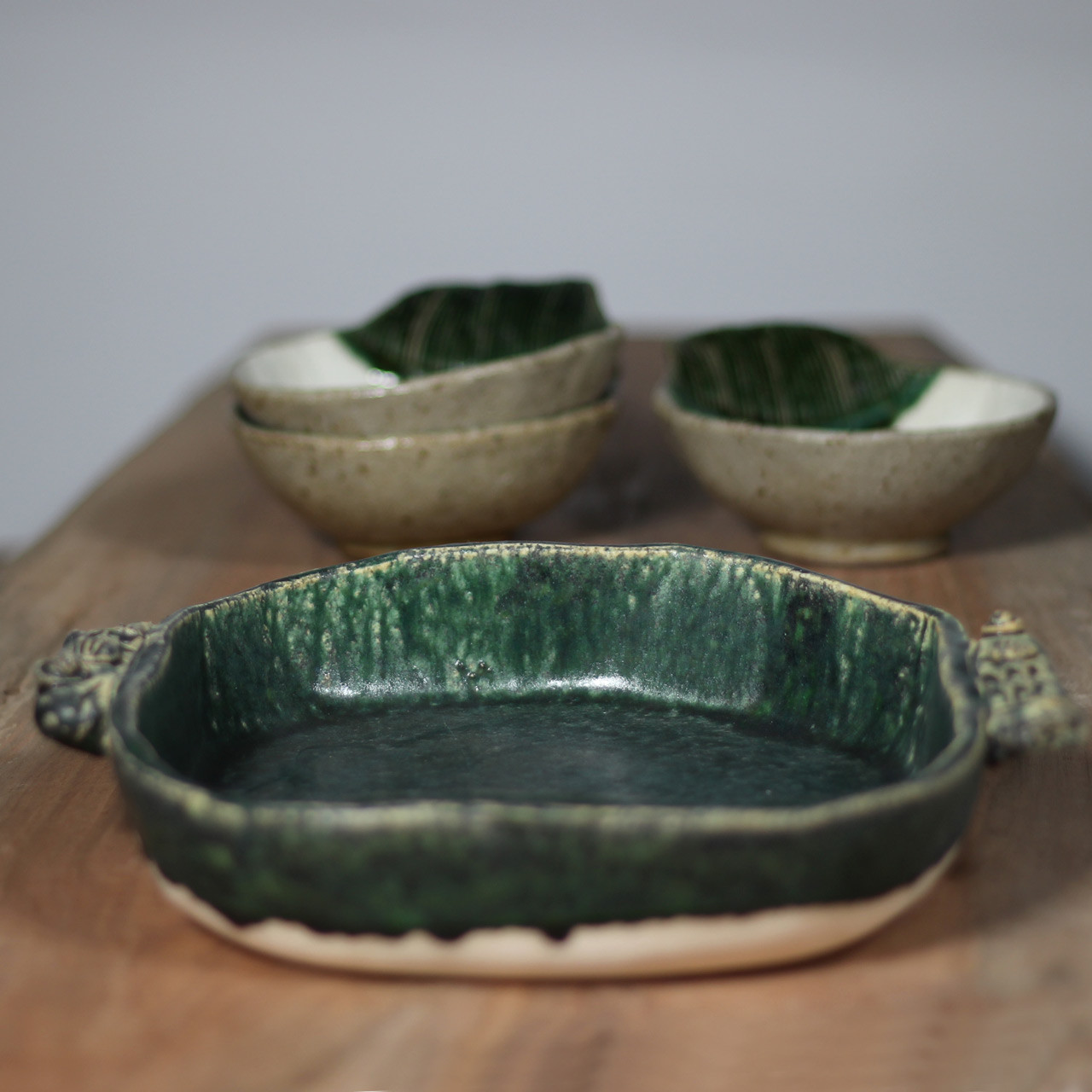 （織部グラタン鉢大）gu3  和食器 陶芸 美濃焼 すき焼き シチュー グラタン 湯豆腐 水炊き 結婚祝い 素敵 手作り