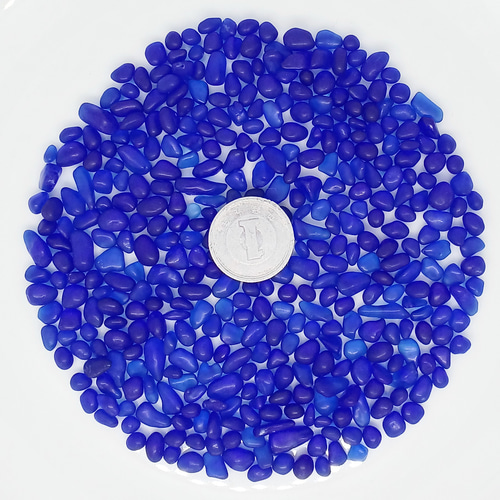 シーグラス フロストガラス粒 コバルトブルー 約50グラム その他素材