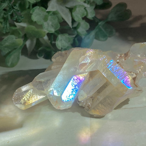 七色の夢໒꒱✨ エンジェル オーラ 水晶 クリスタル クラスター 原石