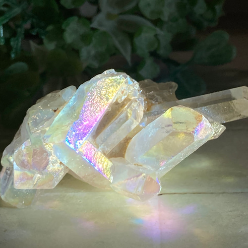 七色の夢໒꒱✨ エンジェル オーラ 水晶 クリスタル クラスター 原石