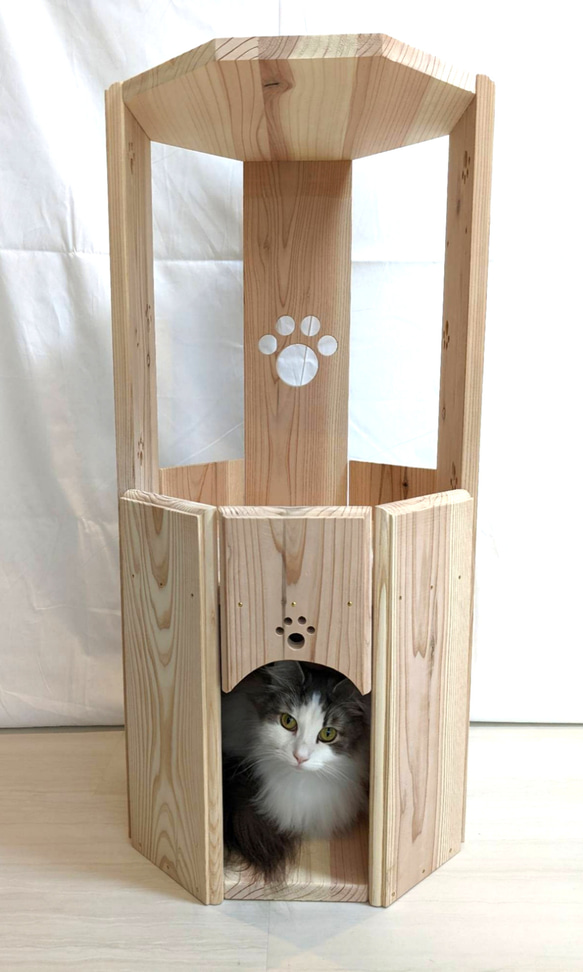 猫アロマ　3階建て 猫ベッド　ベッド　ねこ　木製 2枚目の画像