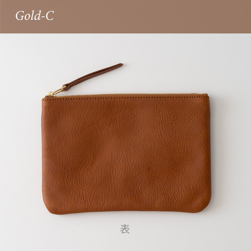 革のフラットポーチL Cognac ポーチ Fuku 通販 15176852｜Creema