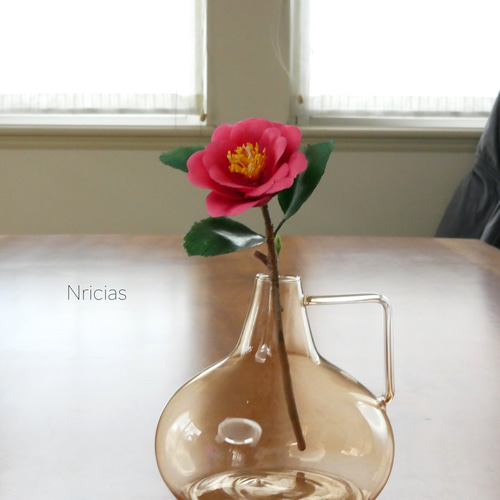 枯れないさざんか✿クレイフラワーNO.S10-10A アートフラワー Nricias