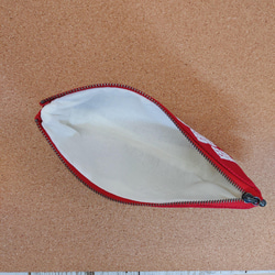 こぎんざしのペンケース　赤（白糸） 3枚目の画像