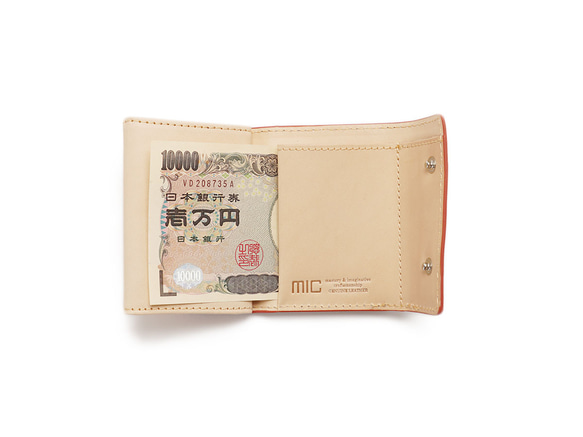【刻印可】手のひらサイズでカードも入る　 ボックス小銭入れ三つ折りミニ財布　バグッダ　MH1473 8枚目の画像