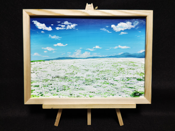 油絵 絵画【白い花畑】