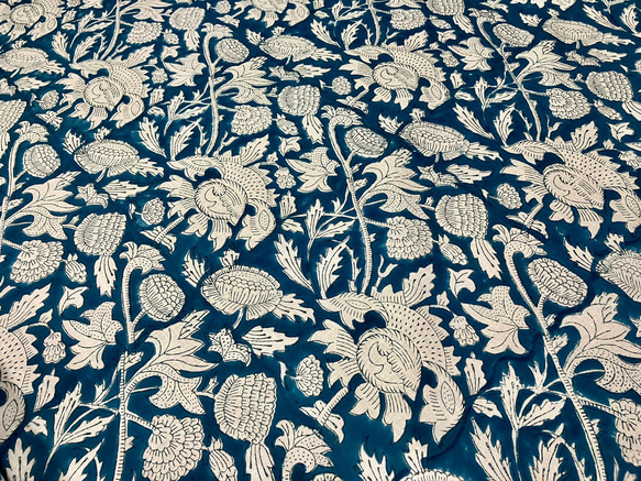 インド ブロックプリント (ハンドプリント生地) 幅110cm×長さ50cm