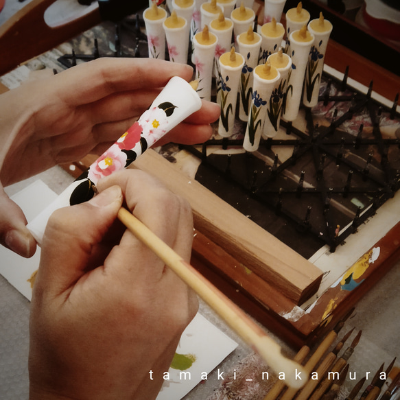 『新春』花ろうそく　しめ飾り　正月飾り　絵蠟燭　和蠟燭　伝統工芸　キャンドル　Japanesecandle 10枚目の画像