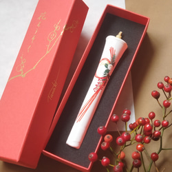 『新春』花ろうそく　しめ飾り　正月飾り　絵蠟燭　和蠟燭　伝統工芸　キャンドル　Japanesecandle 1枚目の画像