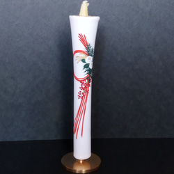 『新春』花ろうそく　しめ飾り　正月飾り　絵蠟燭　和蠟燭　伝統工芸　キャンドル　Japanesecandle 4枚目の画像