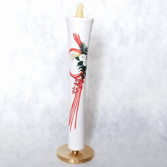 『新春』花ろうそく　しめ飾り　正月飾り　絵蠟燭　和蠟燭　伝統工芸　キャンドル　Japanesecandle 2枚目の画像