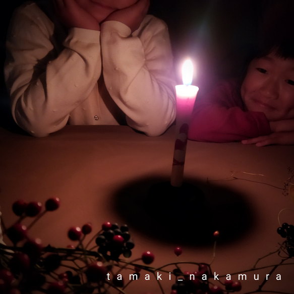『新春』花ろうそく　しめ飾り　正月飾り　絵蠟燭　和蠟燭　伝統工芸　キャンドル　Japanesecandle 9枚目の画像