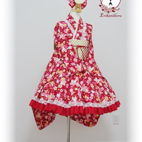 gouk いちご大福プリントJSK 和ロリ Lolita ロリータ ジャンパースカート ワンピース ドレス